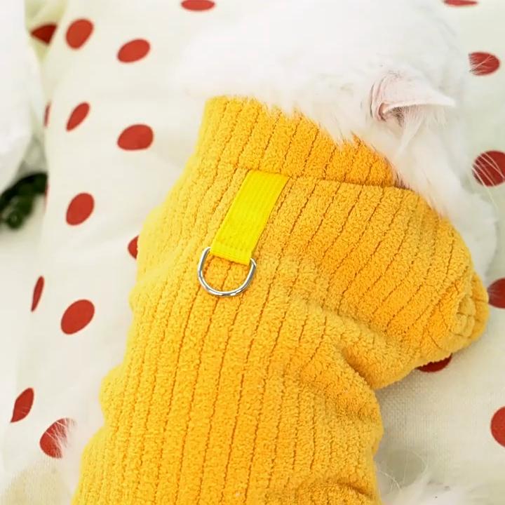 Thickened Warm Dog Clothes Winter Fleece Four Legs Pet Apparel Universal Sizing Cat Dog Wear Thermal Cold Weather Protection