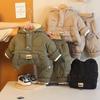 Boys' Long Sleeved 2-piece Set, Children's Thick Warm Cotton Clothing, Comfortable Clothes for Babies