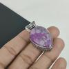 Natural Purple Turquoise Gemstone Silver Pendant In 925 Sterling Silver - Handmade Pear Design, Everyday Wear Jewelry Gift For Her
