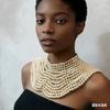 Fashion Bohemian Handmade Wooden Bead Woven Bib Necklace Statement Jewelry Women's Vacation Party Accessories