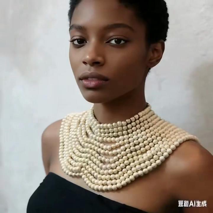 Fashion Bohemian Handmade Wooden Bead Woven Bib Necklace Statement Jewelry Women's Vacation Party Accessories