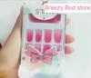 24Pcs Halloween Pattern False Nails French Long Nail Tips Press On Nails Scary Fake Nail with Glue Pumpkin Nail Art Decoration