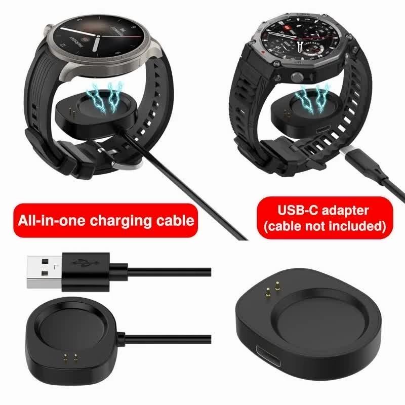 Caricabatterie per Amazfit Active3 Premium/Active Max Balance 2A2429/T-Rex 3 Smart Watch Base di Ricarica USB Cavo Magnetico Cinturino Accessori per Orologio