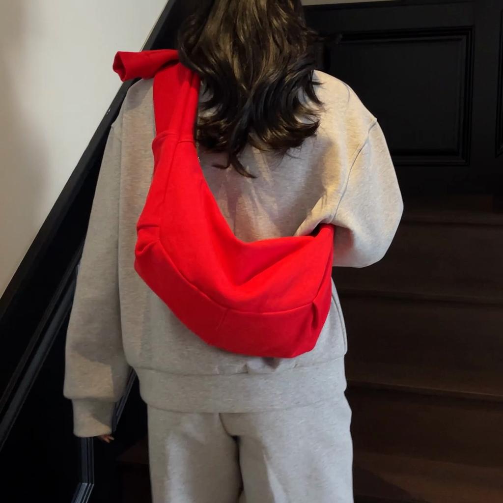 Crossbody-veske Dame Stor Kapasitet Skulderveske Lett Ensfarget Tote-veske