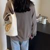 Color Block Shoulder Bag Large Capacity Women's Letter Tote Bag Student Class Underarm Bag