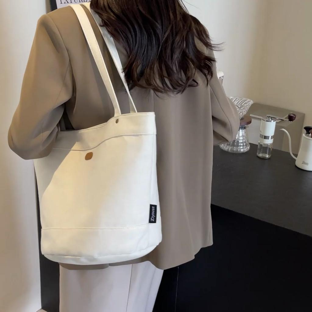 Large Capacity Denim Bag Women's Commuter Shoulder Bag Student Class Tote Bag