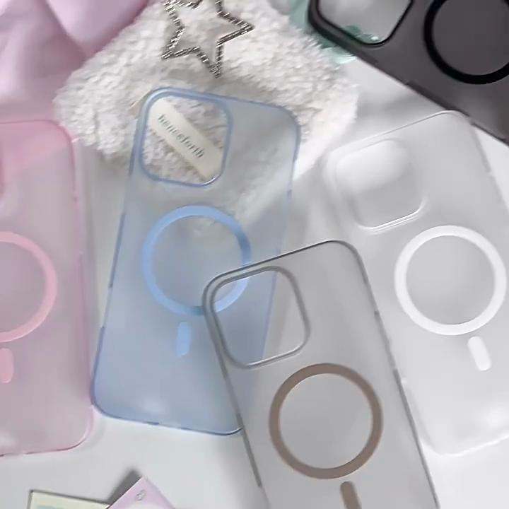 جراب شفاف صلب غير لامع رفيع للغاية مقاس 1.0 مم لهاتف iPhone 16 15 14 Plus 13 12 Pro Max مع غطاء شحن لاسلكي مغناطيسي من Magsafe