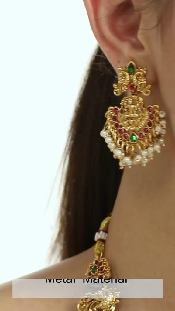 Latest Stylish Fancy Pearl Choker Traditional Jewellery Set for Women | Temple Necklace Set | Festive Wedding Party Necklace