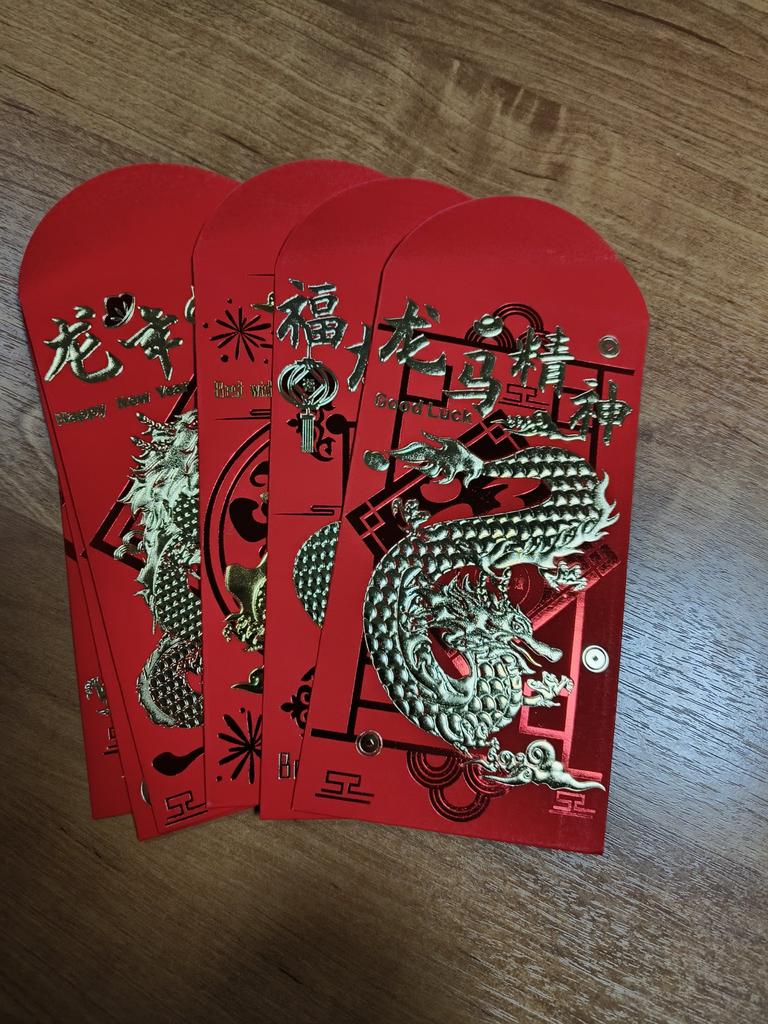 Yesoa, confezione da 2 buste rosse in seta con dragone portafortuna cinese, per biglietti di auguri di matrimonio, buste rosse per banconote, contiene circa 100 fogli