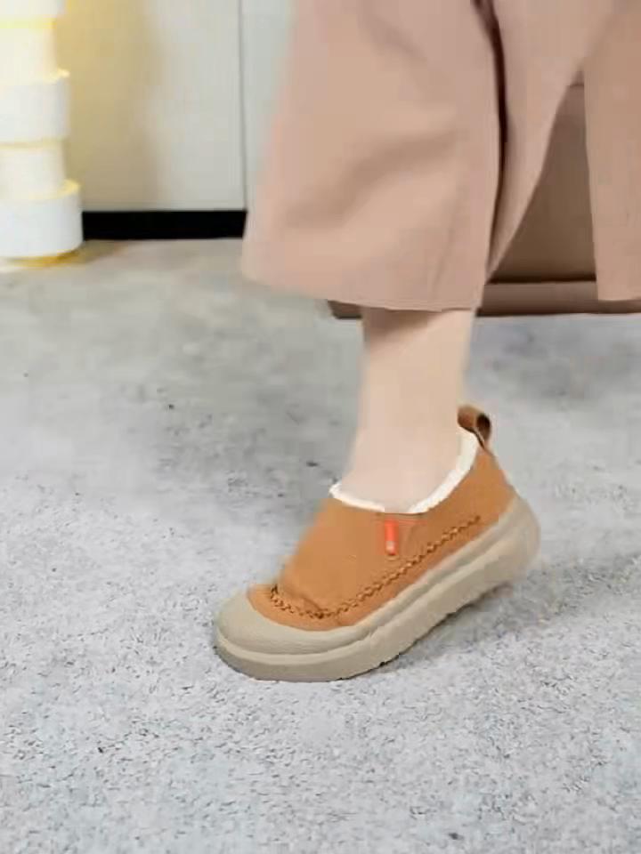 Women's Large Size Thick Sole Winter Warm Fur One Snow Boots Thickened Lined Ankle Boots Non-slip Hiking Sports Cotton Boots