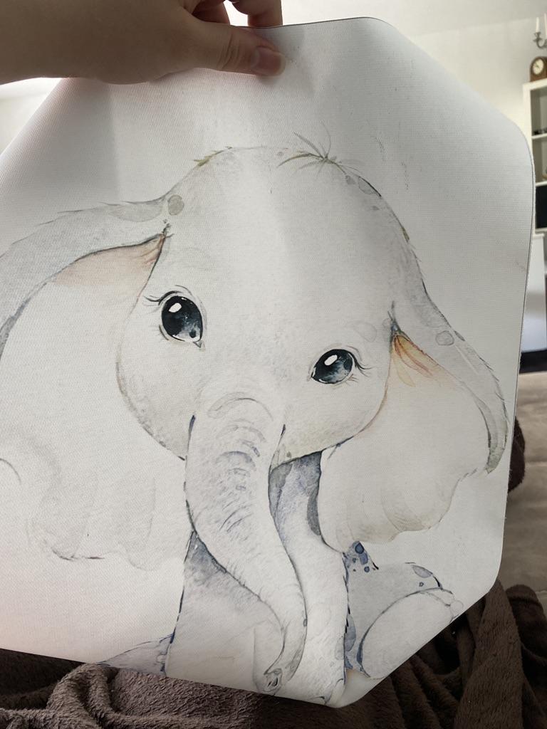 CCWACPP Elefanten Leinwandbild – Mama & Baby In Ölgemälde-Stil, Mit Rahmen, Wanddekoration
