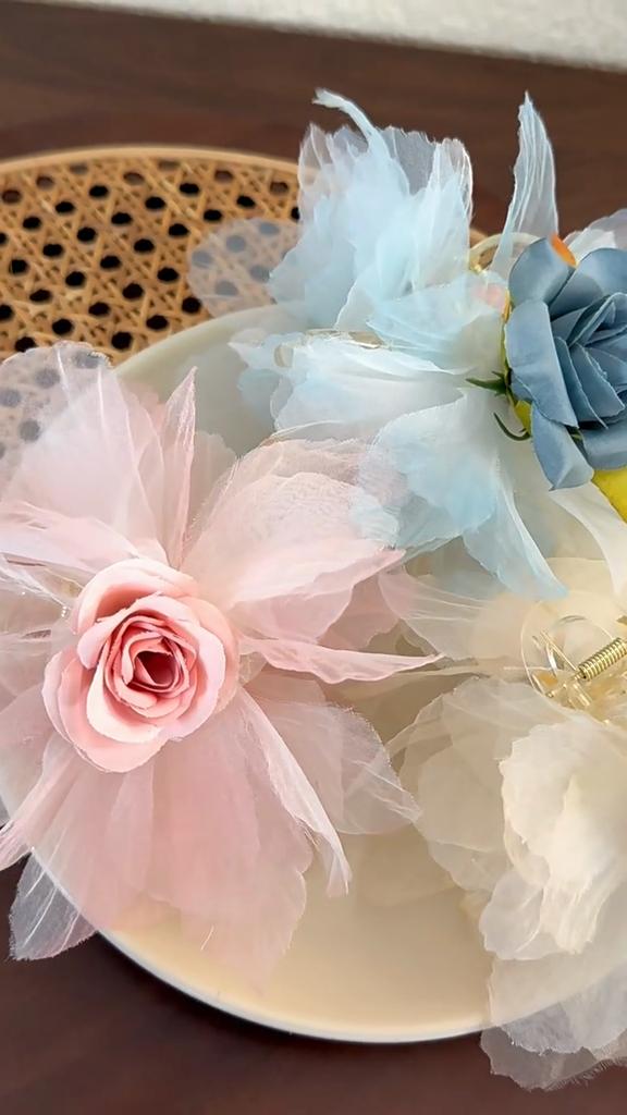 Super Fairy Flower Grab Clip nová síťovina Rose Shark klip temperament vše spona do vlasů čelenka