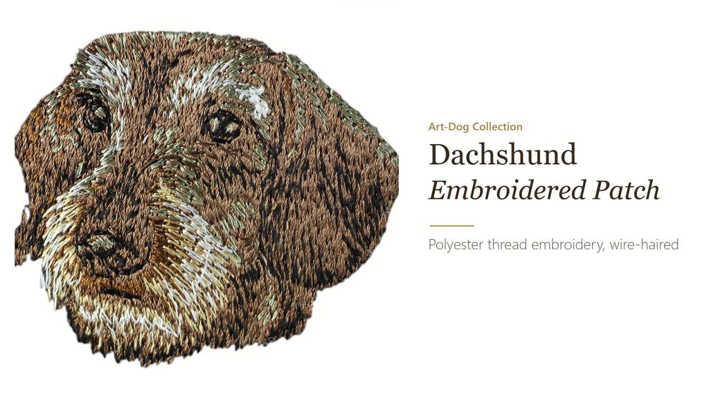 Dachshund Wire-haired, Wiener Dog, Badger Dog – Dog-shaped Patch, Embroidered Patch | Art-Dog