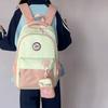Large Capacity Student Schoolbag Campus Multi-Function Water-Repellent Backpack Women Color Block Backpack