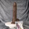 Thrusting Dildo Vibrator Sex Toys With Rotating Heating 9inch Realistic Coffee Telescopic Penis For Anal Clitoral G Spot Stimulation Silicone Dildos