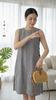 ZANZEA Women Summer Plaid Print Casual Round Neck Side Slit Sleeveless Long Tank Tops