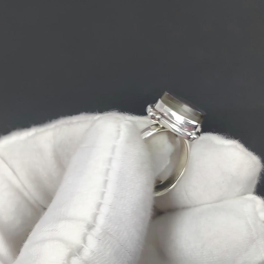 Natural Abalone Shell Adjustable 925 Sterling Silver Ring - Fits US Sizes 6 to 10 - Handmade Boho Jewelry for Women & Men, Valentine Gifts