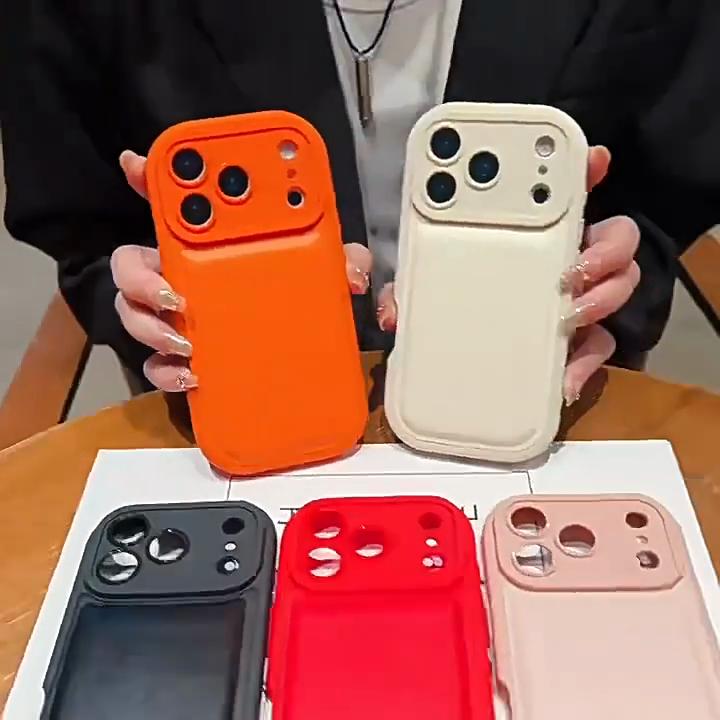 Fashion Oval Leather Air Cushion Phone Case For iPhone 17Air 17 16 15 14 13 12 11 Pro Max Plus Airbag Shockproof Silicone Cover