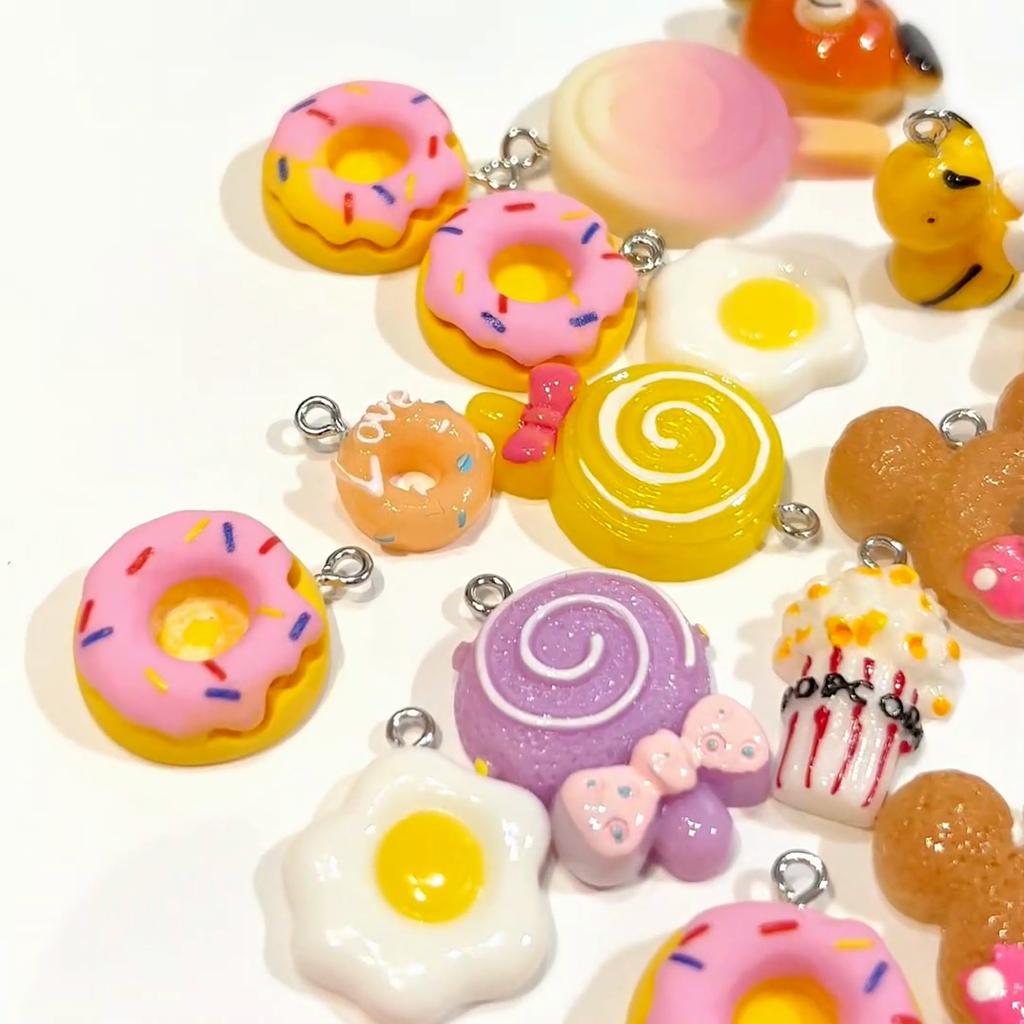 4Pcs Cartoon Resin Pendants For Jewelry Making DIY Bracelet Key Chain Accessories