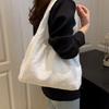 Korean Style Casual Canvas Bag With Lace Details Oversized Shoulder Tote For Women