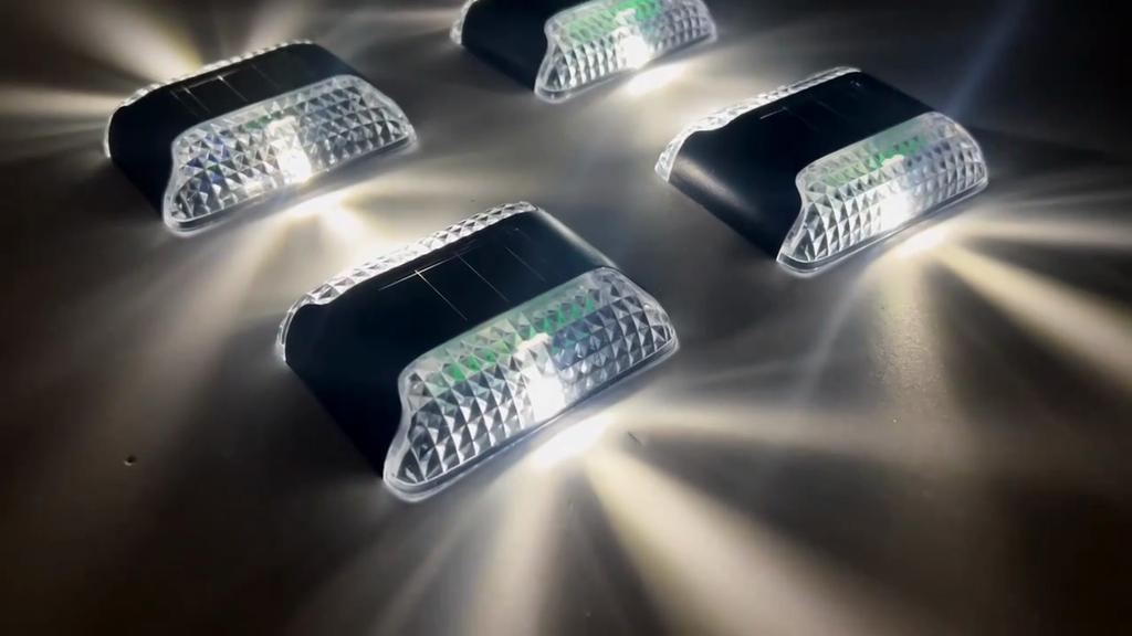 LED Solar Step Lamp Path Stair Outdoor Garden Lights Warm White Balcony Light Decoration for Patio Stair Fence Light Campin