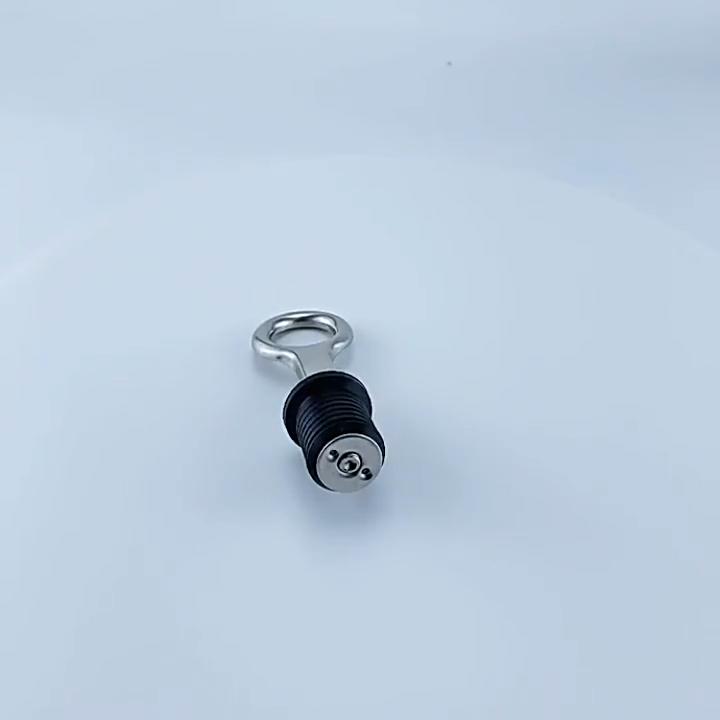 Stainless Steel 304 Handle Rubber Drain Plug Snap Tight Flip Style Hull Livewell Bilge Transom Seawall Marine Boat Accessories