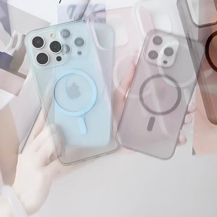 ულტრა თხელი მქრქალი მაგნიტური უსადენო დამუხტვის გამწმენდი ქეისი iPhone 16 15 14 Plus 13 12 Pro Max For Magsafe დარტყმაგამძლე მყარი კომპიუტერის ყდა