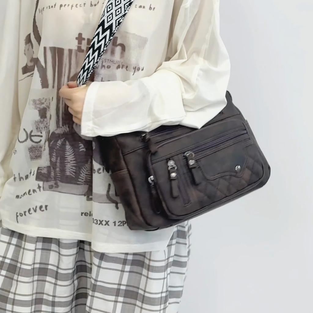 Women's Bag Large Capacity Shoulder Bag Multi-Layer Pocket Crossbody Bag Mother Bag