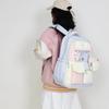 Large Capacity Backpack Color Block Student Schoolbag