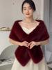 Warm Shawl Stage Evening Dress Bridal Cape Scarf Women's Autumn/winter Popular Faux Fox Fur Wrap