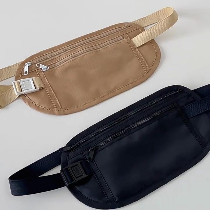 Running Close-fitting Anti-theft Mobile Phone Fanny Pack Travel Sports Nylon Bag Invisible Change Bag Thin Outdoor Leisure Fanny Bag
