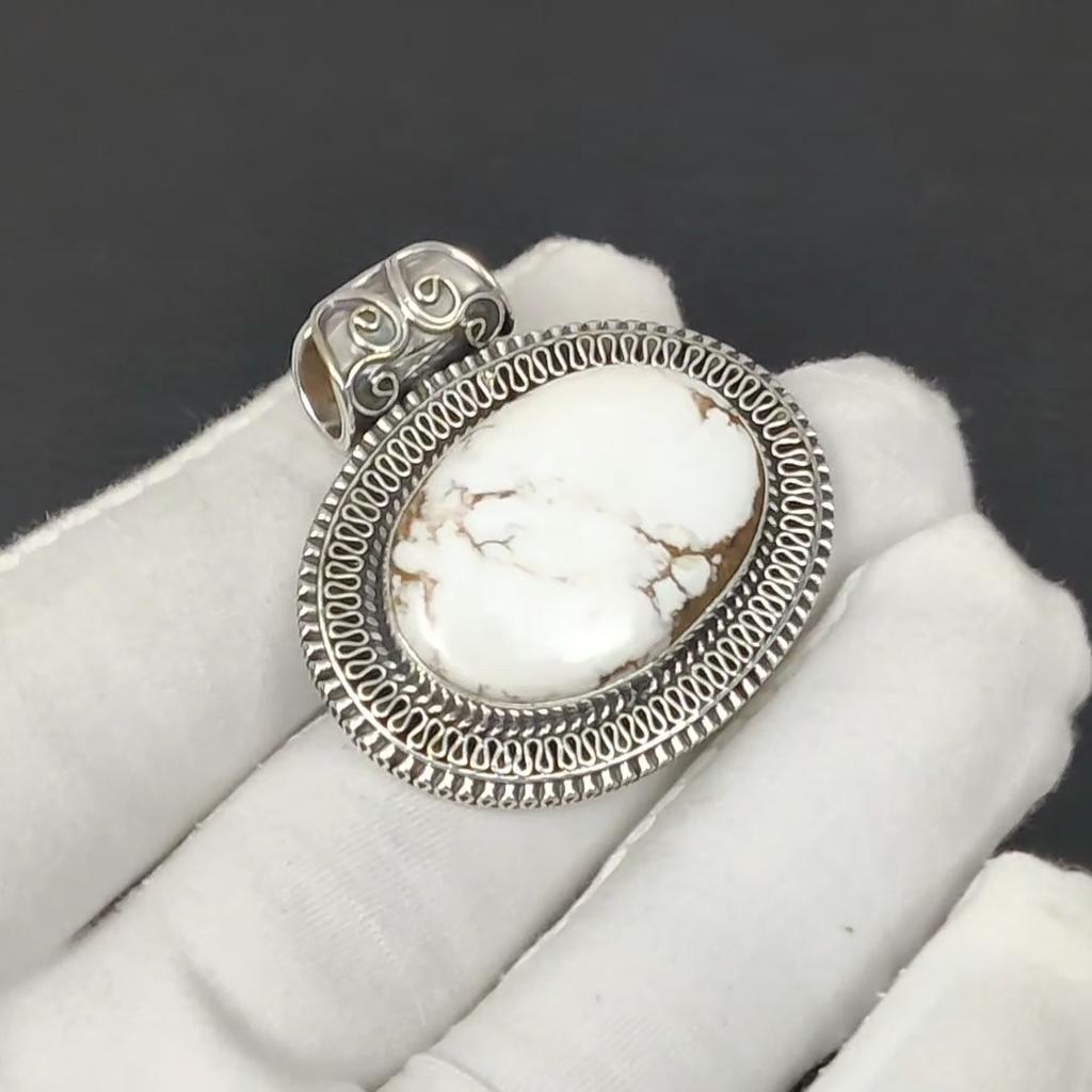 Natural Wild Horse Jasper Gemstone Silver Pendant In 925 Sterling Silver- Handmade Design, Everyday Wear Jewelry, Antique Pendant Wadding Gifts
