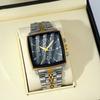 Business Quartz Watch Men Gold White Chronograph Dress Wristwatch with Stainless Steel Band Auto Date Luminous Hands 24-hour