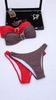Women’s Summer Bathing Suit Solid Color Bandeau and High Cut Bottom Sexy Bikini Swimsuit, Two-Piece Swimwear