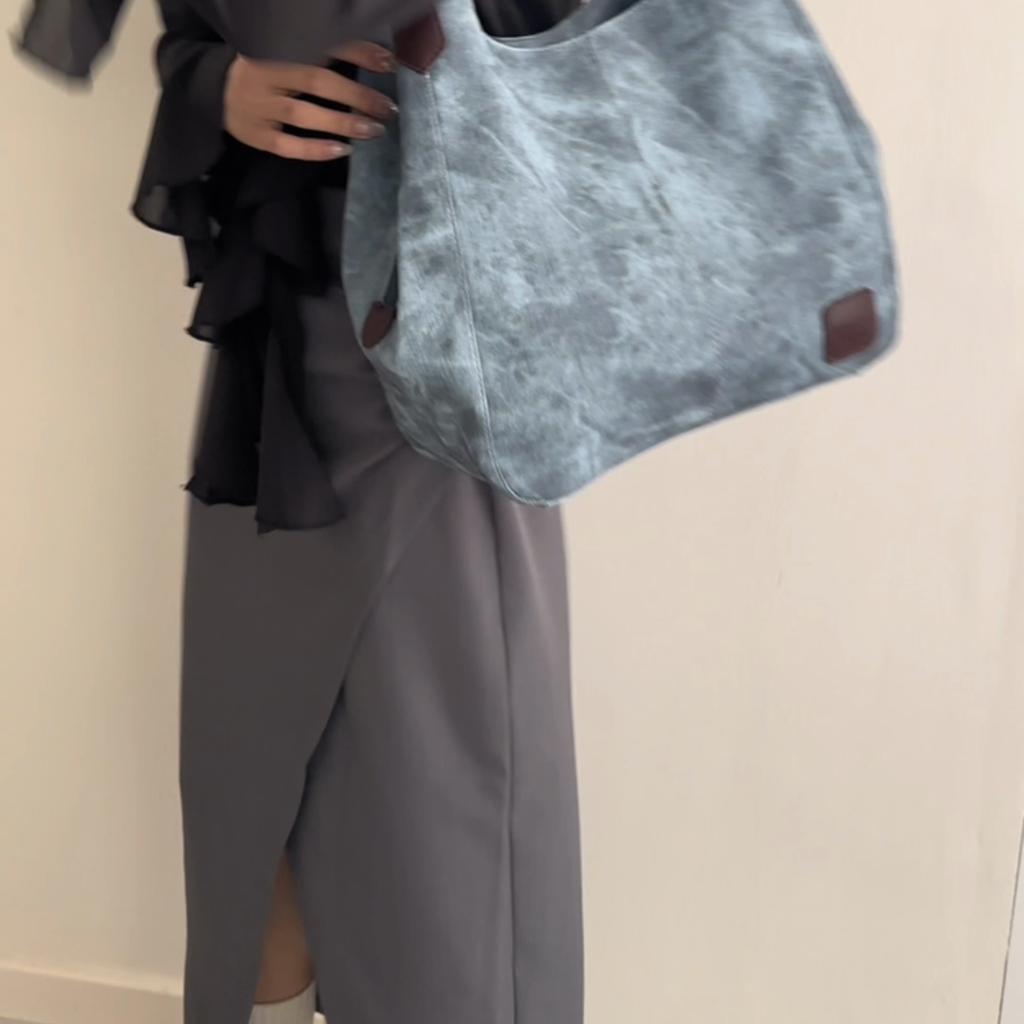 Mammaveske Stor Kapasitet Tote Bag Dame Skulderveske Ensfarget Crossbody-veske