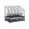 Desk Paper Organizer,2 Tier Letter Trays with 5 Vertical File Holder,Black Mesh Desktop Organizer for Classroom,Home or Office