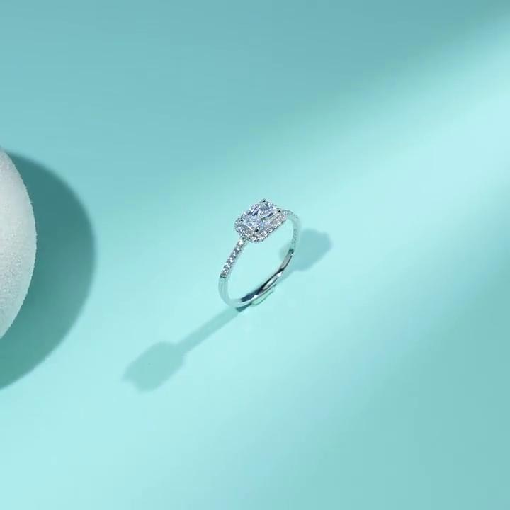 Tancise Classic 925 Sterling Silver  Zircon Ring Ladies Jewelry Wedding Promise Party Gift