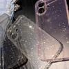 Custodia morbida e trasparente con glitter per iPhone 11 12 13 14 15 16 Pro Max Plus, custodia antiurto in silicone trasparente