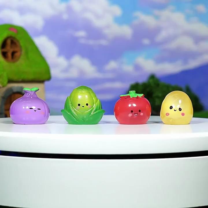 8Pcs/set Multicolors Mini Luminous Vegetable Miniatures Glow In the Dark Resin Ornaments Fairy Garden Decoration Micro Landscape