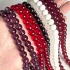 38cm/Str Glass Round Bead Chain for Necklace Bracelet DIY Jewelry Making 4-10mm