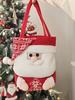 Small Reusable Christmas Bags for Gifts Mini Santa Christmas Treat Bags Christmas Party Bags with Handles Holiday Christmas Gift Pouch Xmas Festival