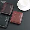 Luxury Men’s Wallet Leather Mens Purse Male 3 Flod  Zipper Money Clip Card Holders with Coin Pocket Rfid Wallets Gifts for Men Money Bag