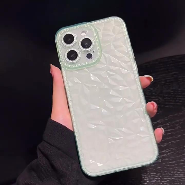 Crystal Glitter Diamond Pattern Phone Case For iPhone 13 12 11 14 Pro Max X XR XS Max Plus Clear Shockproof Soft TPU Back Cover