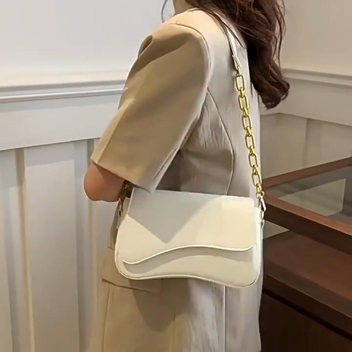Yogodlns Vintage Leather Crossbody Bags for Women Designer Female Small Flap Shoulder Underarm Bag Armpit Handbags and Purses