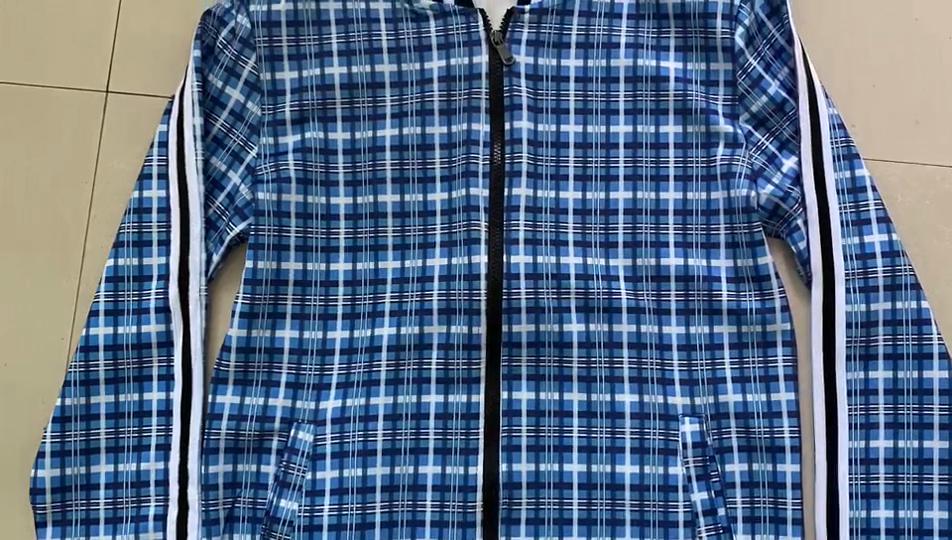 2024 Autumn/Winter New Fashion Trend Casual Set for Men's European and American Plaid Trendy Coat Sports Pants with Thickened Velvet