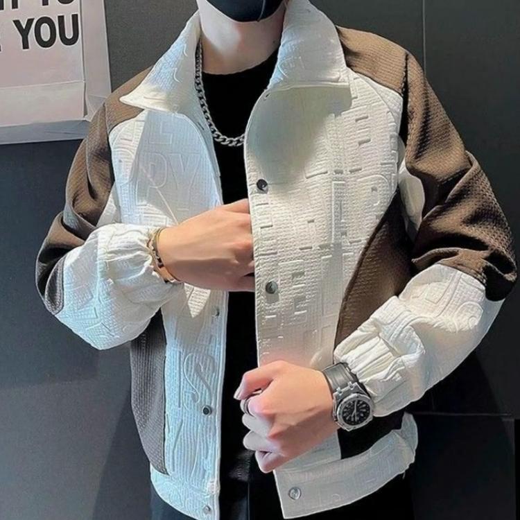 New Spring Autumn Fashion Trends Advanced Handsome Colored Polo Coat Jacket Casual and Versatile Design Men's Jacket