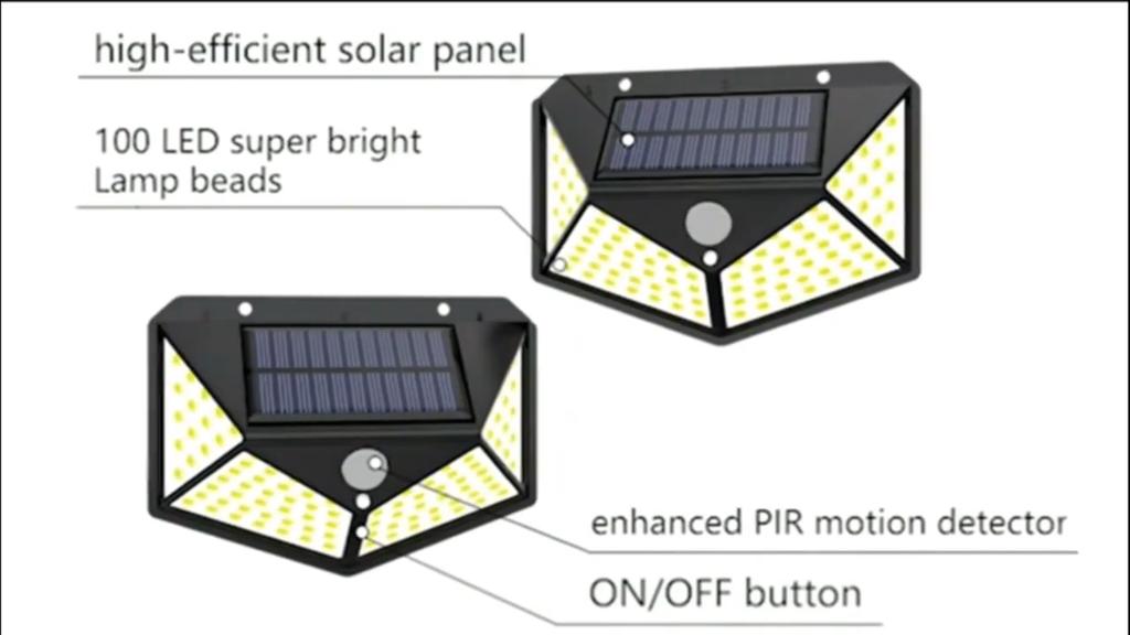 100 LED Solar Wall Light – Smart Motion Sensor & Light-Controlled Outdoor Waterproof Lamp for Garden Fence Stairs Security Lighting