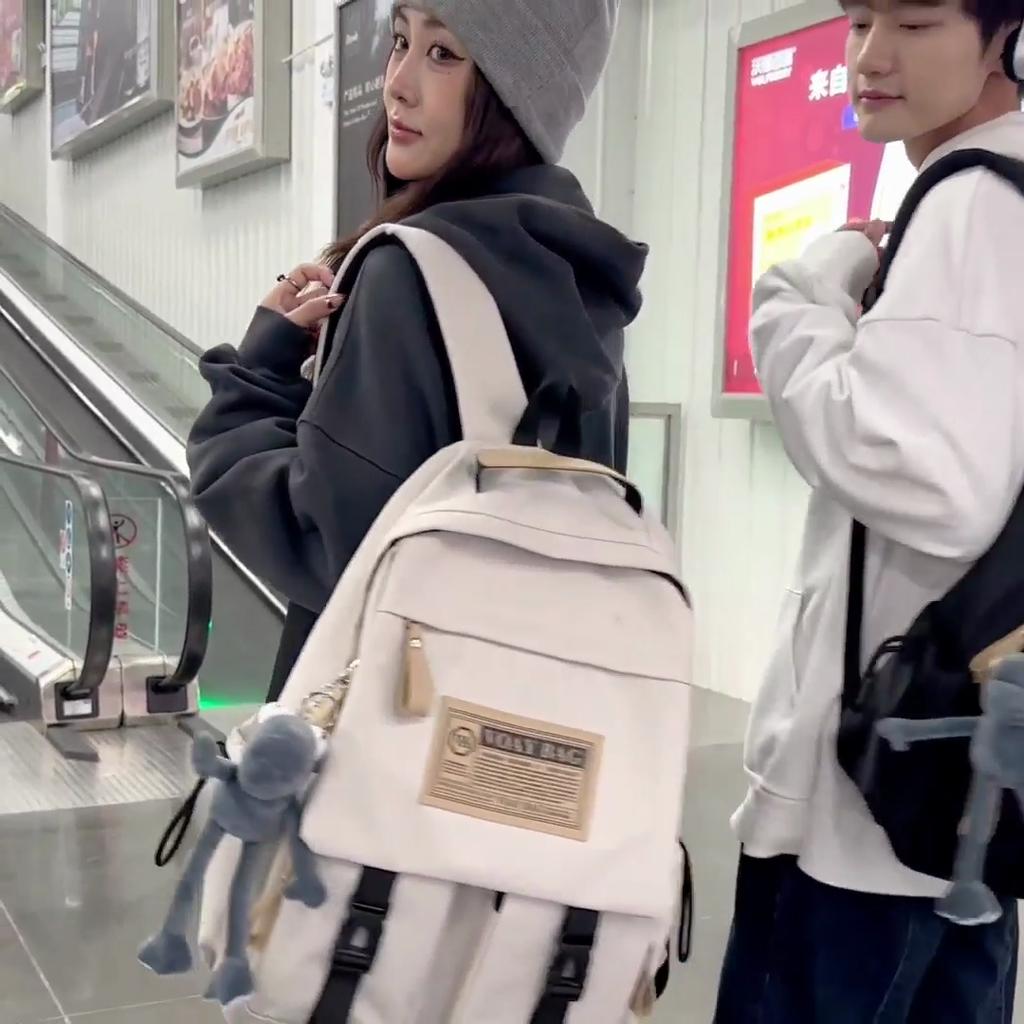 Boys Girls Backpack Letter Large Capacity High School Student Schoolbag