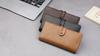 Men’s Long Wallet Vintage PU Leather Clutch Wallet Large Capacity Card Holder Zipper Coin Pocket Bifold Wallet with ID Window