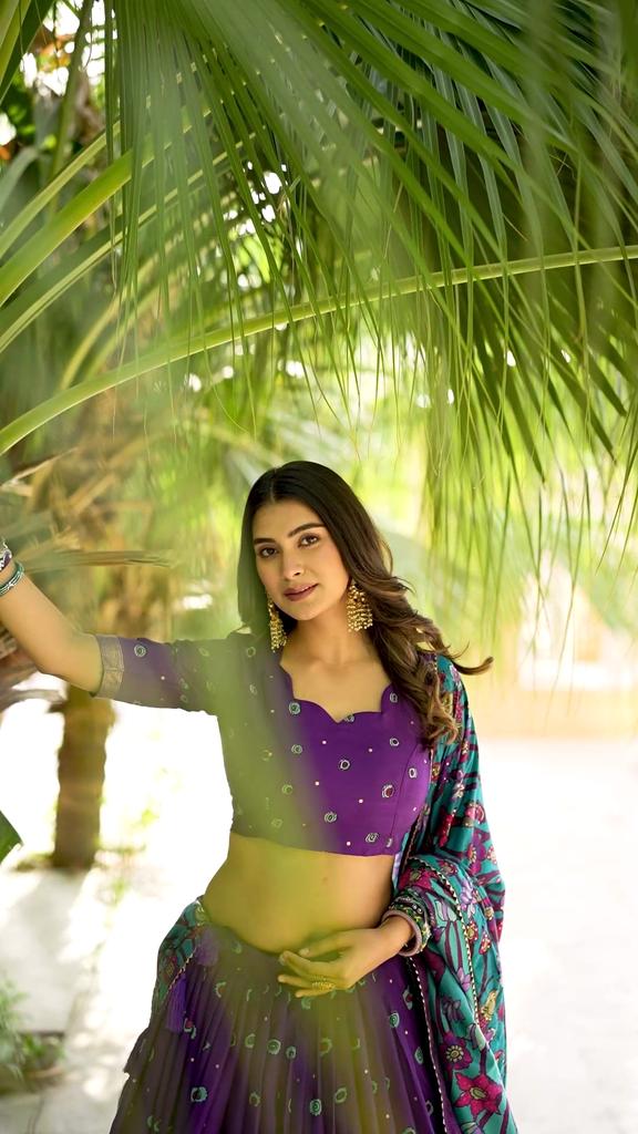 Infuse Your Wardrobe with Southern Grace—Tasar Silk Kalamkari Print Lehenga Choli Featuring a Sophisticated Foil Work Border